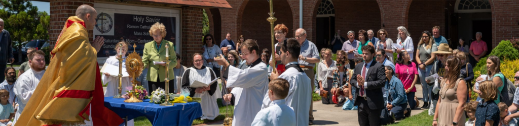 Outdoor mass at St. Mary Star of the Sea Church in Ocean City, Maryland