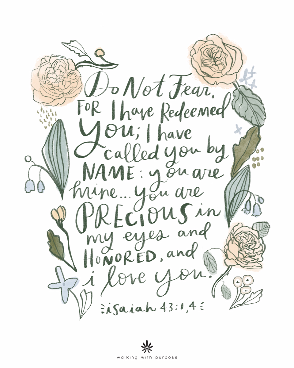 Bible quote from Isaiah 43:1,4